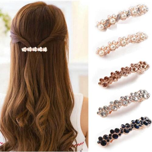 Beautiful Fashion Barrette Vintage Crystal Hair French Clips Barrettes Clip for Women Girl Gift