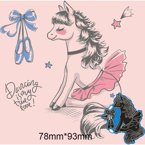 Metal Dies Ballet Horse for 2020 New Stencils DIY Scrapbooking Paper Cards Craft Making New Craft Decoration 78*93mm
