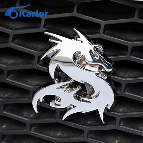 Dragon Loong 100% 3D Metal Car Auto Grille Badge Logo Totem Grill Emblem Sticker Silver Gold Black DIY NEW 3 Color Car-Styling