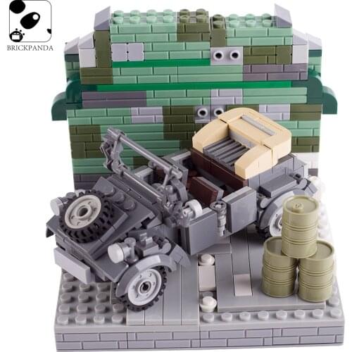 MOC City Military SWAT Mini Convertible Car German Minifigs Building Blocks Weapon Parts Model Bricks Children Educational Toys