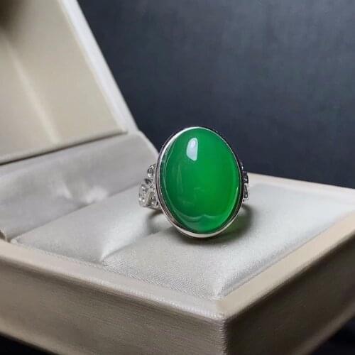 New store welfare natural ring wholesale 925 silver Siberia emerald color positive