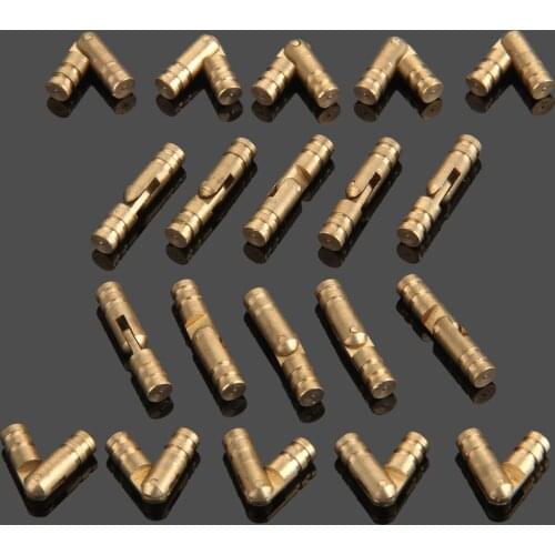 20Pcs Invisible Concealed Barrel Hinges Pure Copper Brass Hinge Mount Jewelry Box Furniture Hardware Cabinet Cupboard 20mm*4mm