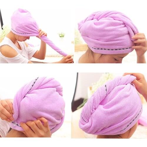 New Microfibre After Shower Hair Drying Wrap Womens Girls Ladys Towel Quick Dry Hair Hat Cap Turban Head Wrap Bathing Tools U3