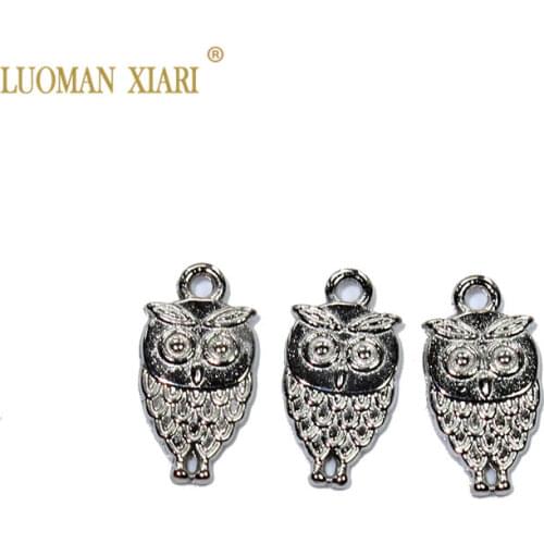 20/50 PCS Wholesale Owl Metal Zinc Alloy Charms DIY Pendant Bracelet Necklace Earring For Jewelry Making Accessories 9*18 mm