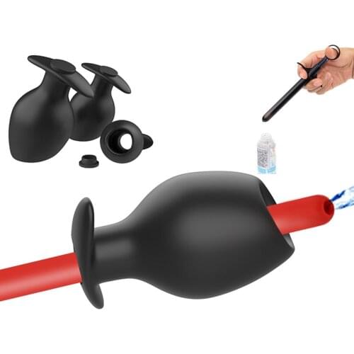 Hollow Anal Plug 30cm Pipe Enema Hoses Oil Lubricator Anal Dilator/Shower/Dildo Sex Toys Large Butt Plug Insert Prostate Massage