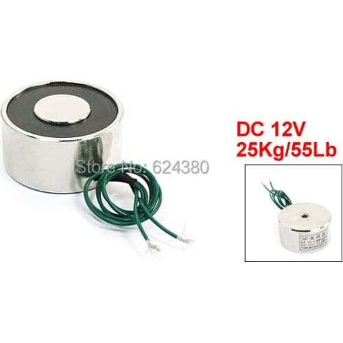 DC 12V 40mm x 20mm Lift Holding Lifting Magnet Electromagnet Sucking Sucked Disc Solenoid 40*20mm 1.6"*0.78" 25Kg 250N 55Lb