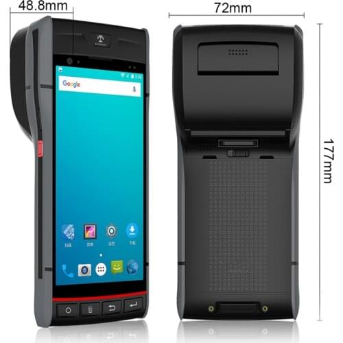 Hand held pos terminal with printer Android 8.1 Handheld POS machine 5.5 inch touch screen PDA Barcode Scanner and Printer