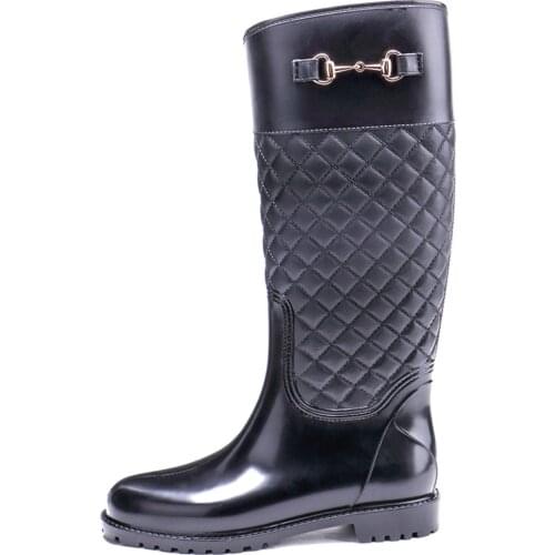 46-566TONGPU Womens Waterproof Tall Boots with Texture S