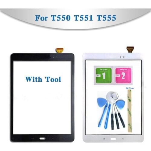 9.7" For Samsung Galaxy Tab A 9.7 SM-T550 T550 T551 T555 Tablet Touch Screen Digitizer Sensor Front Outer Glass Lens Panel