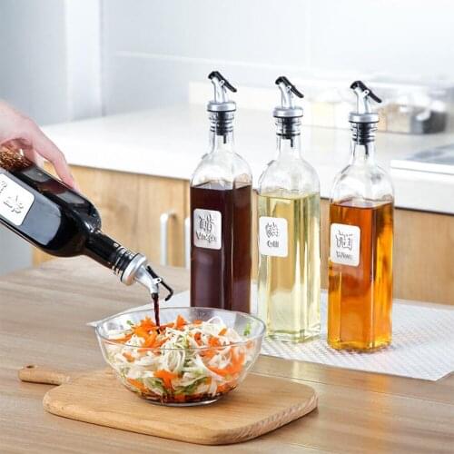 550E 1PC 500ML Sauce Dispenser Seasoning Bottle Glass Vinegar Bar Oil Bottle Storage Kitchen Tools Cooking Wine Liquid Container