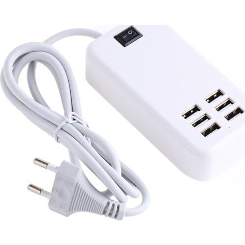 6 Port USB Charger Universal Multiple Wall Charging 5V/3A EU Plug Mobile Phone Charge Adapter For iPhone iPad Samsung