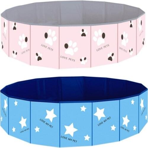 Pet Bathtub PVC Wooden Bottom Durable Portable Folding Dog Bathtub Dog Swimming Bath Pond Dog Pool Baby Pet Bath Tub