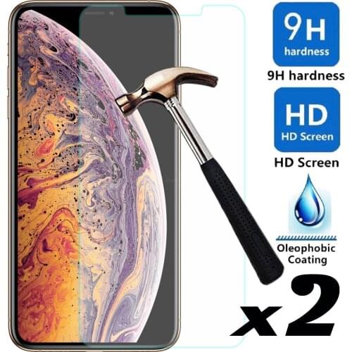 2pcs/lot Tempered Glass Screen Protector Explosion-proof Anti Scratch Front Films For iPhone X XS XR Xs Max 5.8" 6.1" 6.5 inches