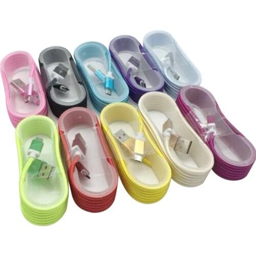 1.5M Nylon Internal tray Fabric Braided Micro USB Cable Data Connection and Charging for Samsung Sony Nokia Andriod Type C 500 p