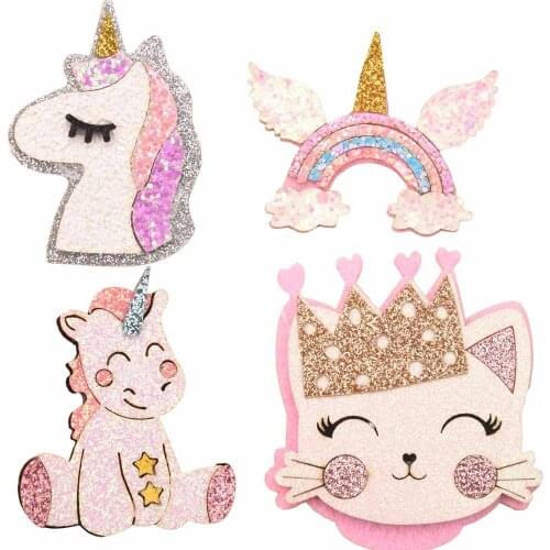 150PCS Boutique Unicorn Horse Cute Rainbow Hair Accessories for Make Barrettes Hairclip Hair Bows Headband Accessories