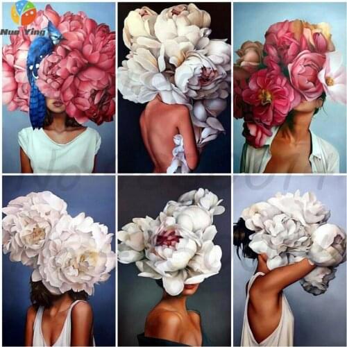 Nordic Style 5D DIY Diamond Painting Beauty Peony Flower Diamond Embroidery Sale Sexy Girls Home Decor Abstract Modern Art