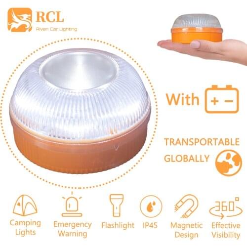 Emergency Light Beacon Waterproof Signal Lights Magnetism Induction Strobe Lamp Orange Color Red Color With Flashlight Mode