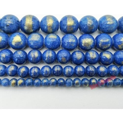 Natural Golden Rainbow Jades Round Loose Stone Beads 4 6 8 10 12mm DIY Gold Blue Color Stone Beads For Jewelry Making