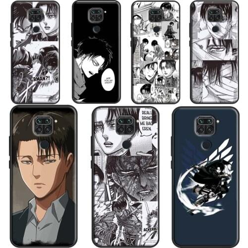 Attack on Titan Levi Ackerman Anime Case For Xiaomi Redmi Note 10 Pro Note 7 9 8 Pro Note 9S 8T Cover For Redmi 9T 9C 9A 7A 8A