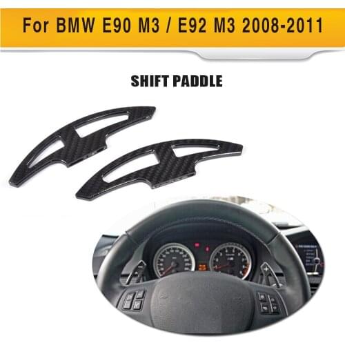 Car Steering Wheel Cover For BMW 3 Series E90 E92 M3 Sedan 4 Door Coupe 2 Door 2008-2011 Decoration Carbon Fiber Shift Paddles