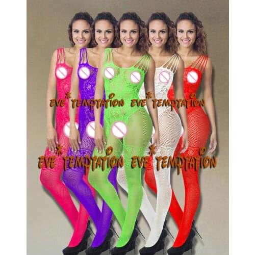 Fishnet Stockings Mesh Bodysuit Teddy Pantyhose Full Crotchless Sexy Bodysuit Fishnet Bodystocking Plus Size Lingerie Body A057