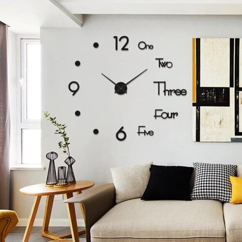 Digital Large Art Wall Clock European Living Room Stylish Modern Pocket Watch DIY Clock Creative Clocks Wall Watch Sticker