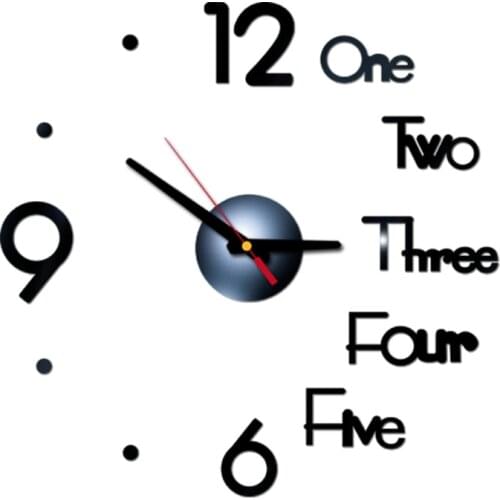 DIY digital Wall Clock 3D Mirror Surface Sticker Silent Acrylic Clock Home Office Decor Wall Clock for Bedroom Living Room Decor