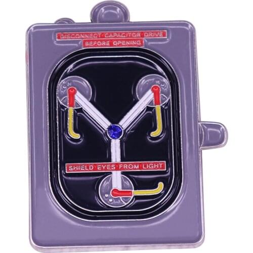Back To The Future Flux Capacitor Enamel Pin Popular Culture Film Theme Brooch As Birthday Gift