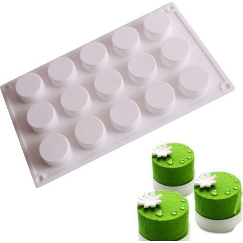 1PC French chocolate mold silicone mold non-stick cake decorating tool kitchen baking tool round cylindrical making mousse