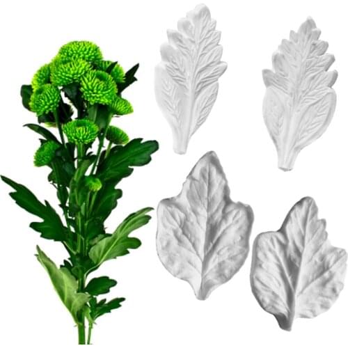 Chrysanthemum Leaf Mold Fondant Cakes Decorating Tools Silicone Mould Sugarcraft Chocolate Baking Tool For Cakes Gumpaste Form