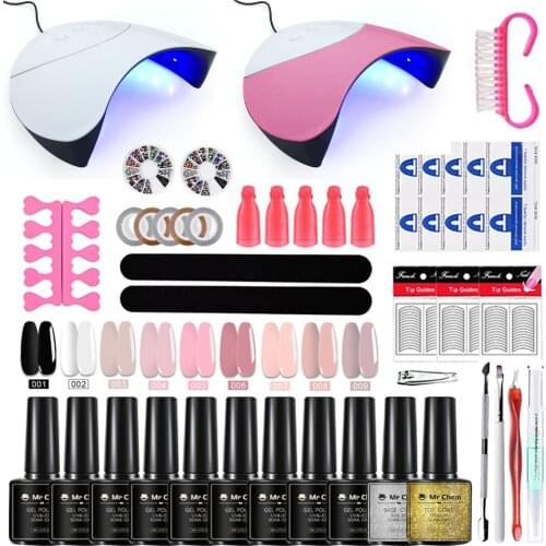 Mr Chem 36W Manicure Set Poly Nail Gel Kit Nail Extensions Acrylic UV LED Lamp Quick Building Nails Art гель лак для ногтей