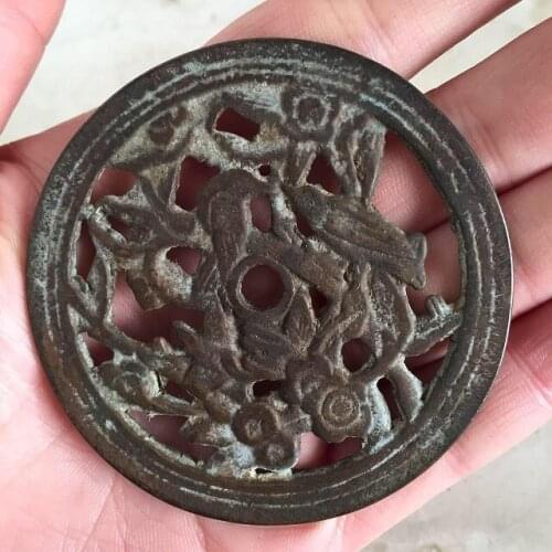 Pure Copper, flower and bird drawings, hollow out flowers money, Exquisite Antique Collections, Decorations