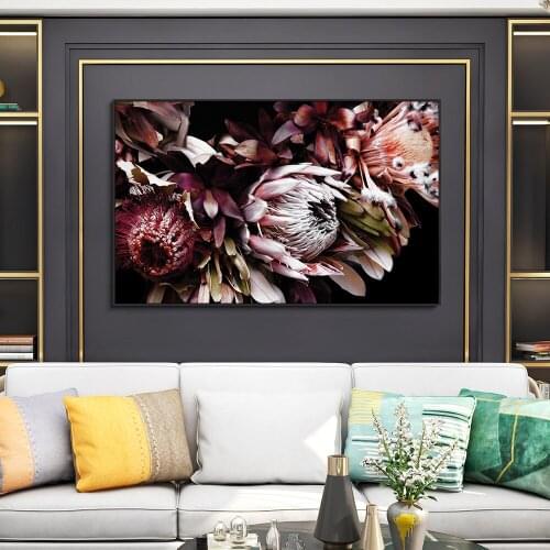 Abstract Australian Dark Bouquet Painting Modern Canvas Posters And Prints Wall Art Picture For Living Room Bedroom Decoration