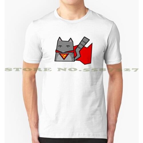 Supercat Summer Funny T Shirt For Men Women Cartoon Cat Kitten Artsy Simple Hipster Animal Kids Teens Teenager Meme Skeptic