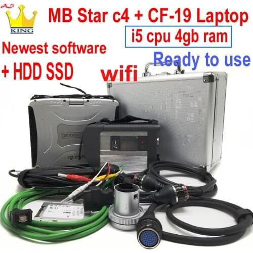 Mb Star C4 Diagnosis SD Connect 2021.06 Software Multiplexer with laptop CF-19 toughbook WIFI Full Chip Car Diagnostic Scan Tool