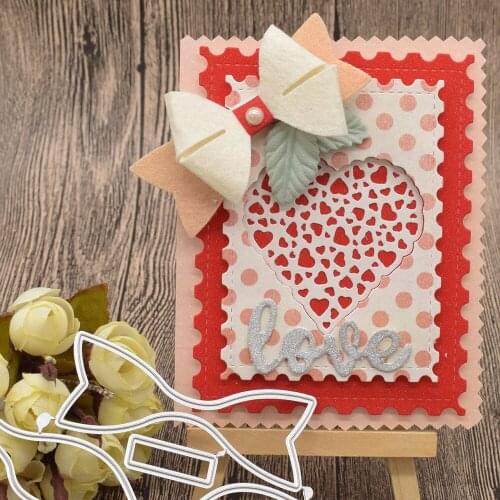 Heart Bow Knot Tie Metal Cutting Dies For Scrapbooking Paper Card Album Decoration Embossing Template Craft Dies