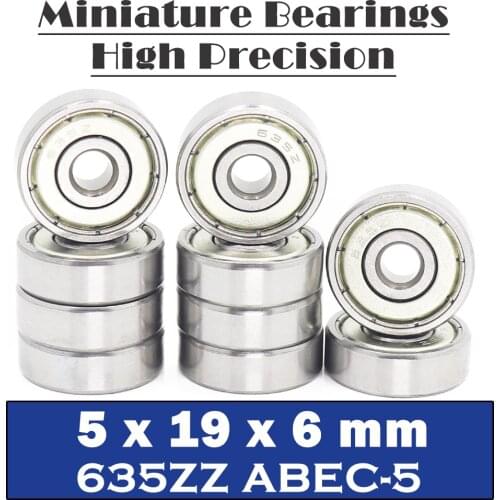 635ZZ Bearing ABEC-5 ( 10 PCS ) 5*19*6 mm Miniature Sealed 635Z Ball Bearings 635 ZZ