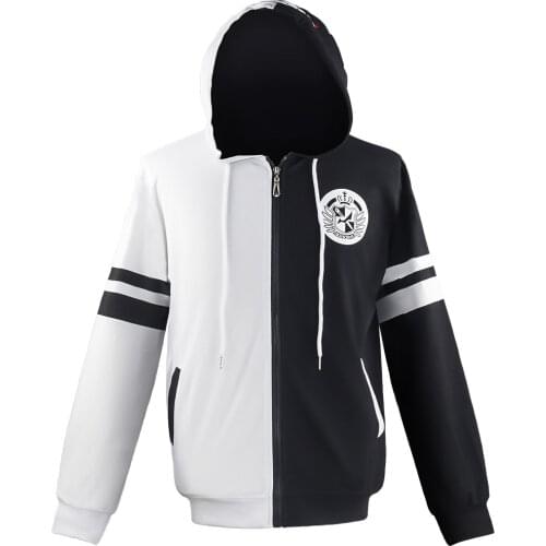 Danganronpa Zipper Jacket Monokuma 3D Hoodie Anime Cosplay Costume School Uniforms Black White Bear Mens Hoodies Sweatshirts