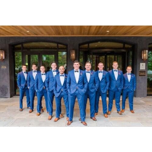 Latest Coat Pant Designs Royal Blue Tuxedo Wedding Suits Slim Fit Men Suit Custom 2 Piece Groomsmen Prom Blazers Terno Masculino