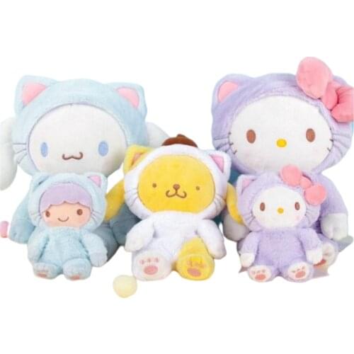 New Kawali Kuromi My Melody Cinnamorol Dogs Cats Soft Stuffed Plush Dolls Cute Anime Decorate Cute Adult Kids Toys Girls Gift
