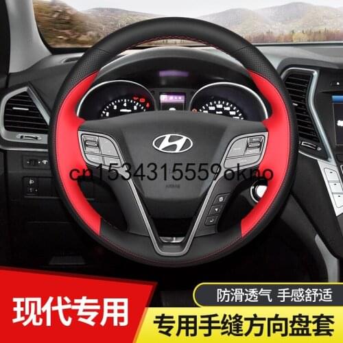 DIY Steering Wheel Cover Custom Fit For Hyundai New Santafe Tucson 15-20 Car Accessories