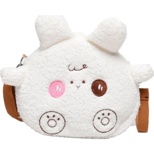 Cute Little Bear Lamb Fluffy Bag 2020 New Tidal Autumn/Winter Hair One-Shoulder Sloping Bag Cartoon Little Round Bag Girl