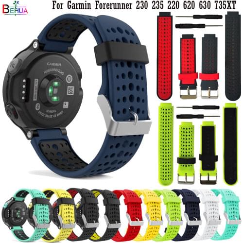 BEHUA strap For Garmin Forerunner 235 /220/230/620/630 Wristband Replace Sport silicone bracelet strap Forerunner 735XT /235Lite