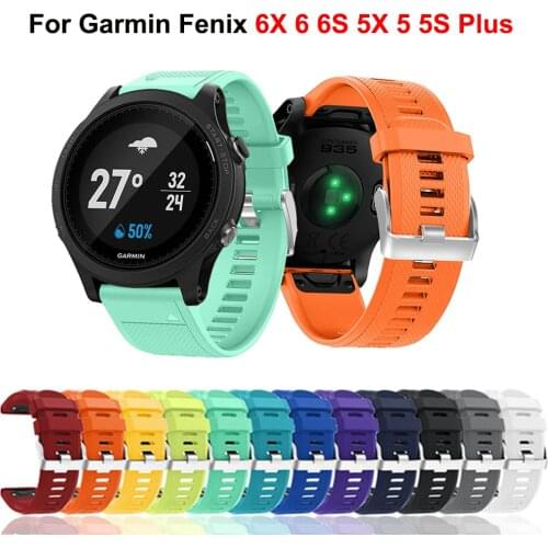 26/22/20mm Watchband For Garmin Fenix 6 6S 6X Pro 5 5X 5S 5S Plus 3HR 935 Silicone Strap Fenix6 Fenix5 Watch Easyfit Wrist Band