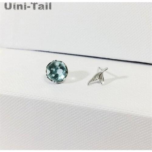 Uini-Tail hot new 925 sterling silver mermaid foam fishtail earrings Korean fashion trend creative personality earrings GN602