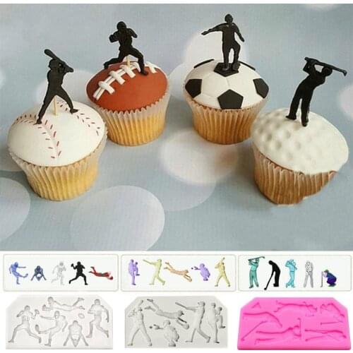Football Baseball Rugby Golf Fondant Silicone Mold DIY Chocolate Cake Decorating Tools Molds For Baking Kitchen Accessories