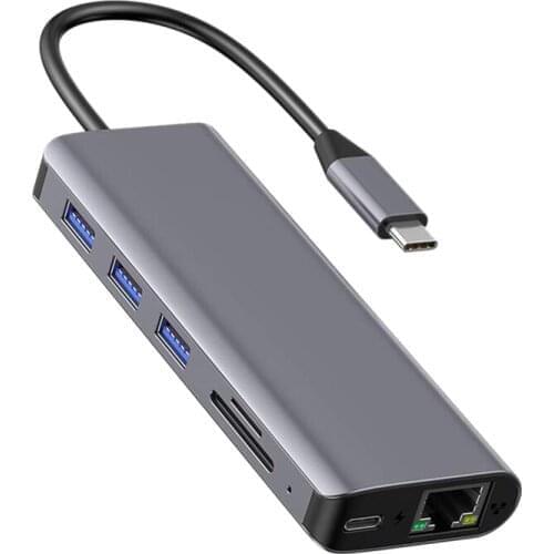 USB C HUB Docking Station 7-In-1 HUB with Card Reader 4K HDMI Is Suitable for All USB C Devices, PC/Tablet/Mobile Phone