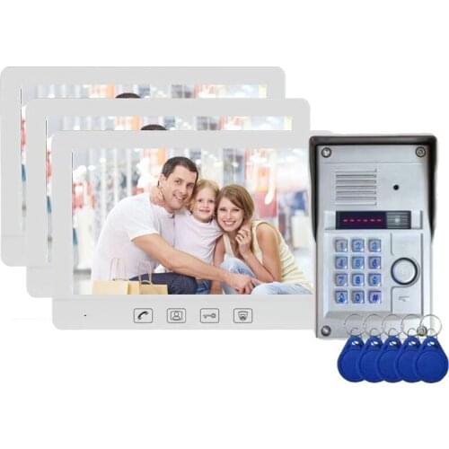 ZHUDELE 1024x600 10.1 inch HD Color LCD Monitor Video Door Phone Video Intercom Doorbell Night Vision Camera w/t RFID Panel 1V3