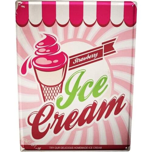 SINCE 2004 Tin Sign Metal Plate Decorative Sign Home Decor Plaques 30 x 40 cm Metal Plate Plaque Nostalgic Fun Ice Cream