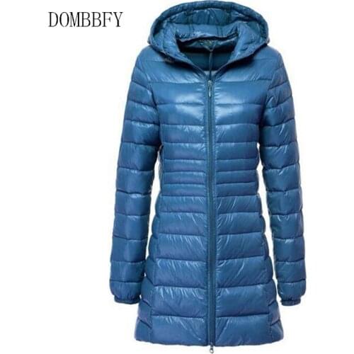 Winter Jackets Women White Duck Down Long Jacket Outdoor Female Windbreaker Padded Hooded Parkas Ultra Light Portable Down Coats